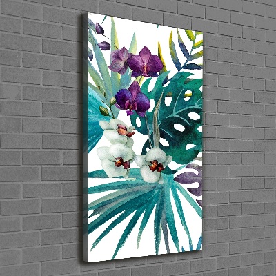 Verticaal canvasschilderij Hawaiiaans patroon
