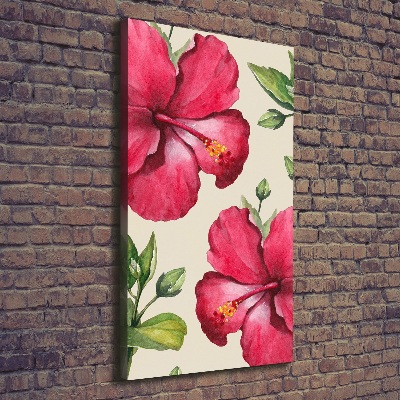 Verticaal schilderij op canvas Hawaiiaanse bloemen