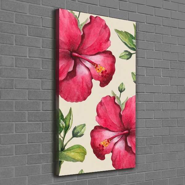 Verticaal schilderij op canvas Hawaiiaanse bloemen