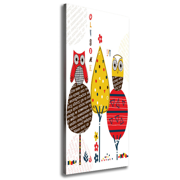 Verticale foto op canvas Uilen in de bomen