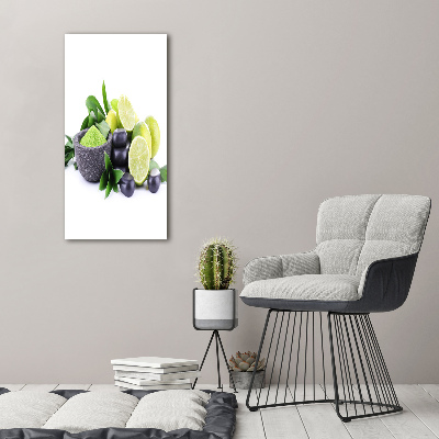 Verticale canvasfoto Citrusvruchten en stenen