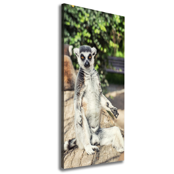 Verticaal canvasschilderij Lemur