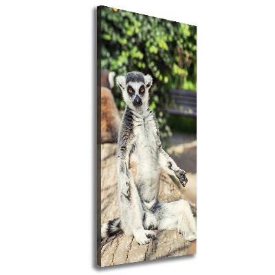 Verticaal canvasschilderij Lemur