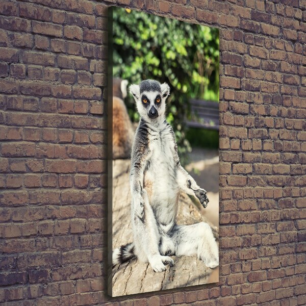 Verticaal canvasschilderij Lemur