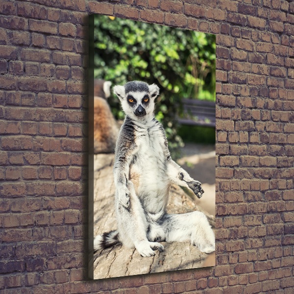 Verticaal canvasschilderij Lemur