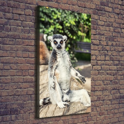 Verticaal canvasschilderij Lemur