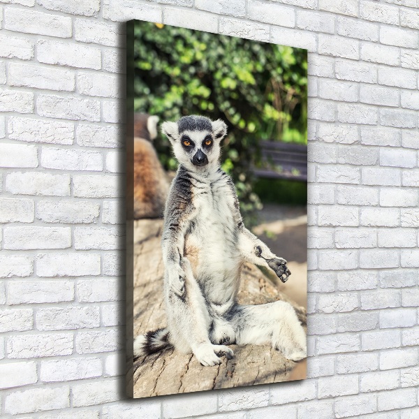 Verticaal canvasschilderij Lemur