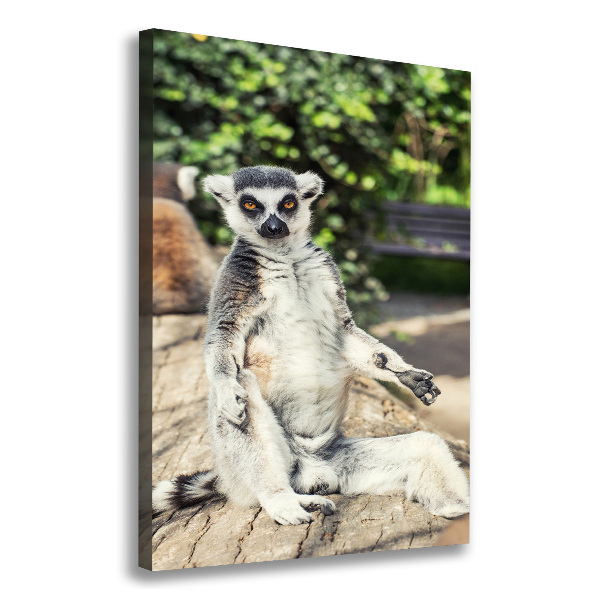 Verticaal canvasschilderij Lemur