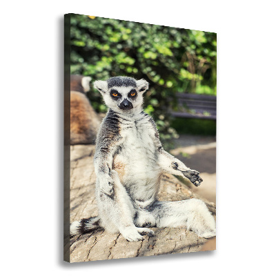 Verticaal canvasschilderij Lemur