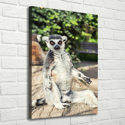Verticaal canvasschilderij Lemur