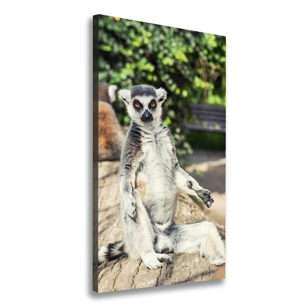 Verticaal canvasschilderij Lemur