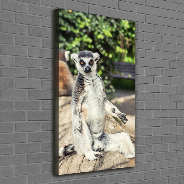 Verticaal canvasschilderij Lemur