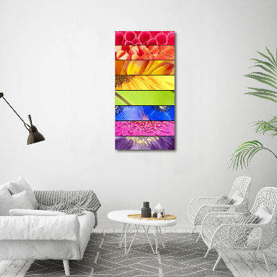 Verticaal canvasschilderij Kleurrijke bloemen