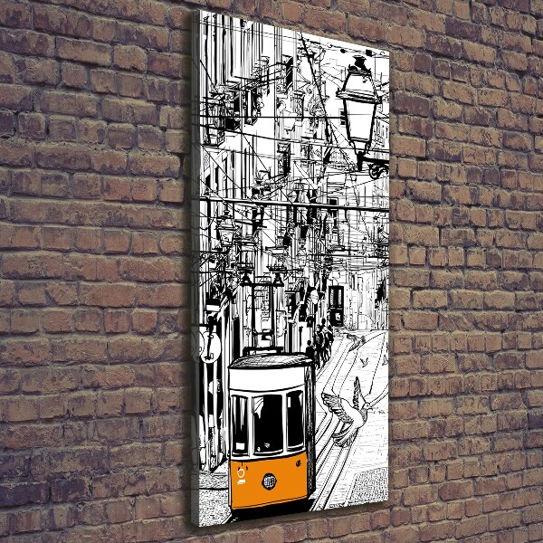 Verticale canvasfoto Lissabonse tram