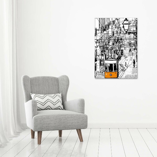 Verticale canvasfoto Lissabonse tram