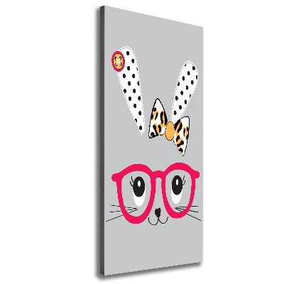 Verticale canvasfoto Konijn met bril
