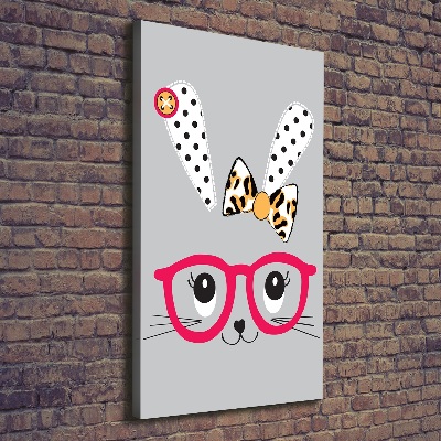 Verticale canvasfoto Konijn met bril