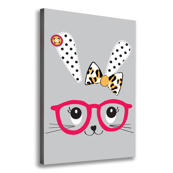 Verticale canvasfoto Konijn met bril