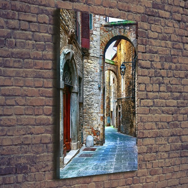 Verticaal canvasschilderij Italiaanse straten