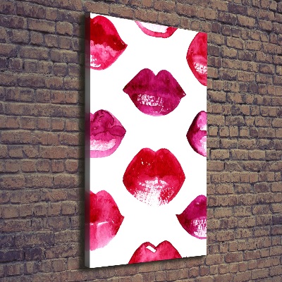 Verticaal canvasschilderij Rode lippen
