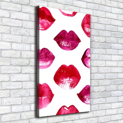 Verticaal canvasschilderij Rode lippen
