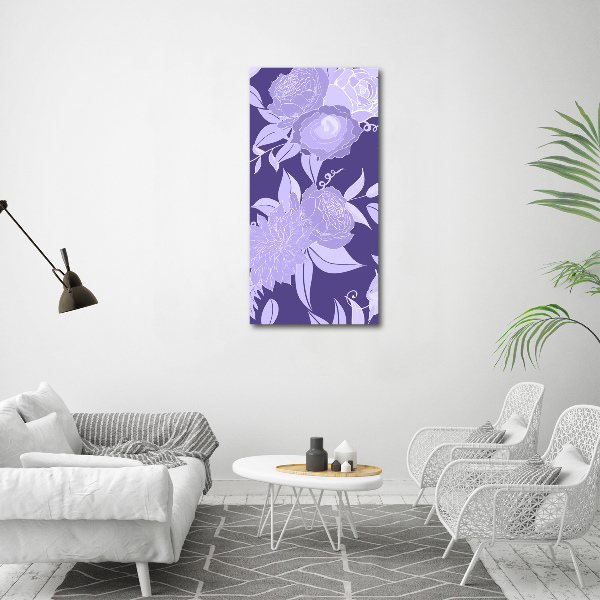 Verticaal canvasschilderij Bloemenpatroon