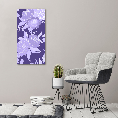 Verticaal canvasschilderij Bloemenpatroon