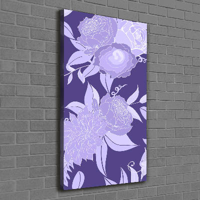 Verticaal canvasschilderij Bloemenpatroon