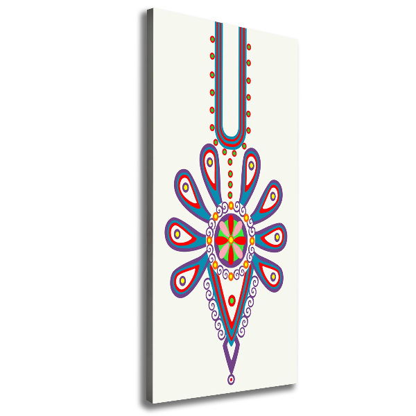 Verticaal canvasschilderij Pools volkspatroon