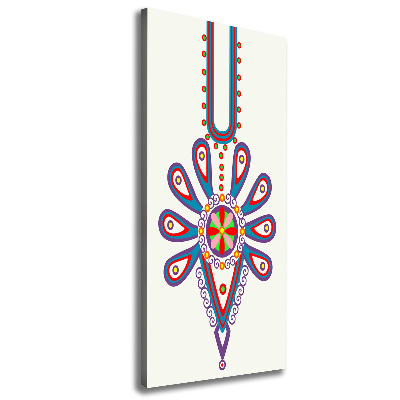 Verticaal canvasschilderij Pools volkspatroon