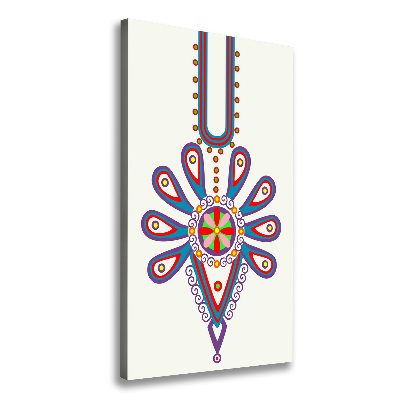 Verticaal canvasschilderij Pools volkspatroon