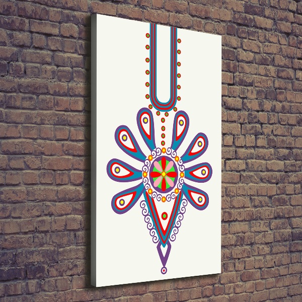 Verticaal canvasschilderij Pools volkspatroon