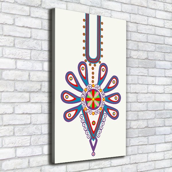 Verticaal canvasschilderij Pools volkspatroon