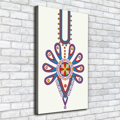 Verticaal canvasschilderij Pools volkspatroon