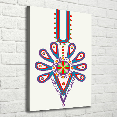 Verticaal canvasschilderij Pools volkspatroon