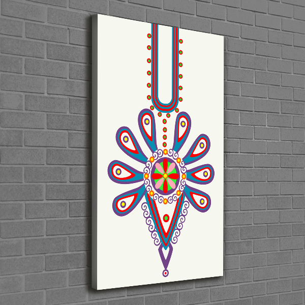 Verticaal canvasschilderij Pools volkspatroon