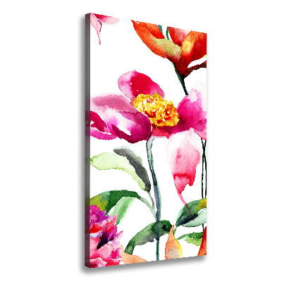 Verticaal schilderij op canvas Wilde bloemen