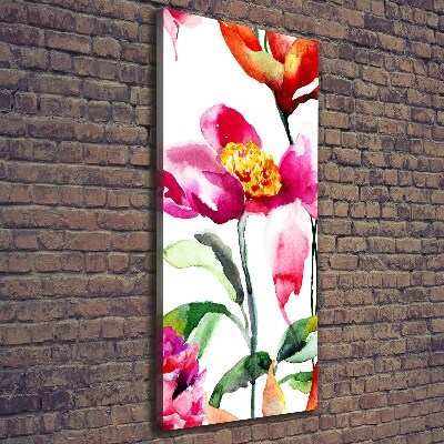 Verticaal schilderij op canvas Wilde bloemen