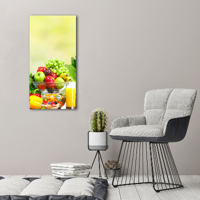 Verticaal schilderij op canvas Groenten en fruit