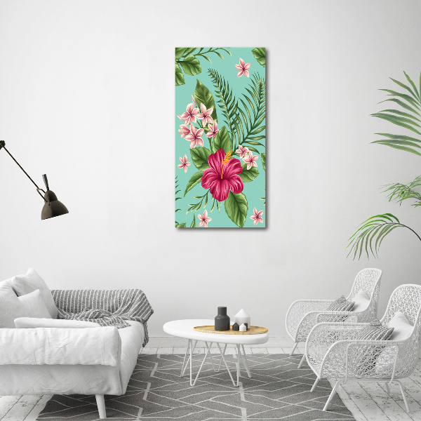 Verticale canvasfoto Hawaiiaanse bloemen
