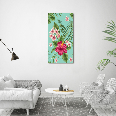 Verticale canvasfoto Hawaiiaanse bloemen