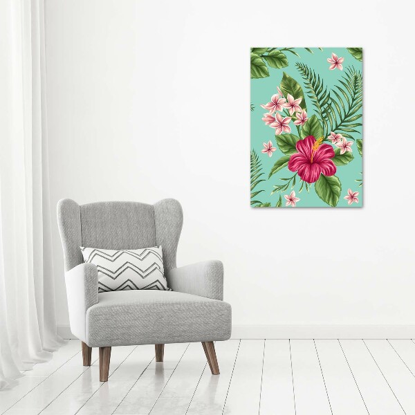 Verticale canvasfoto Hawaiiaanse bloemen