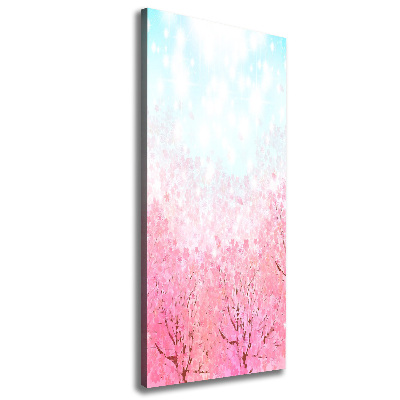 Verticaal canvasschilderij Kersenbloesems
