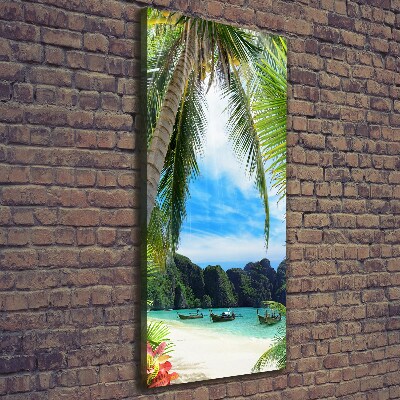 Verticaal schilderij op canvas Tropisch strand