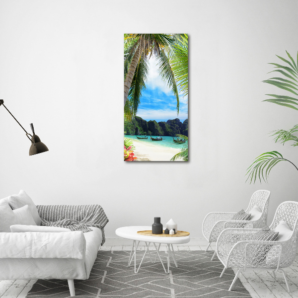 Verticaal schilderij op canvas Tropisch strand