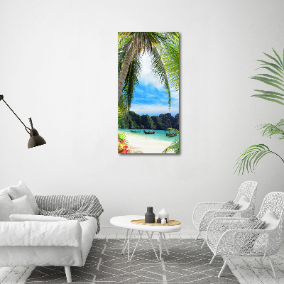 Verticaal schilderij op canvas Tropisch strand