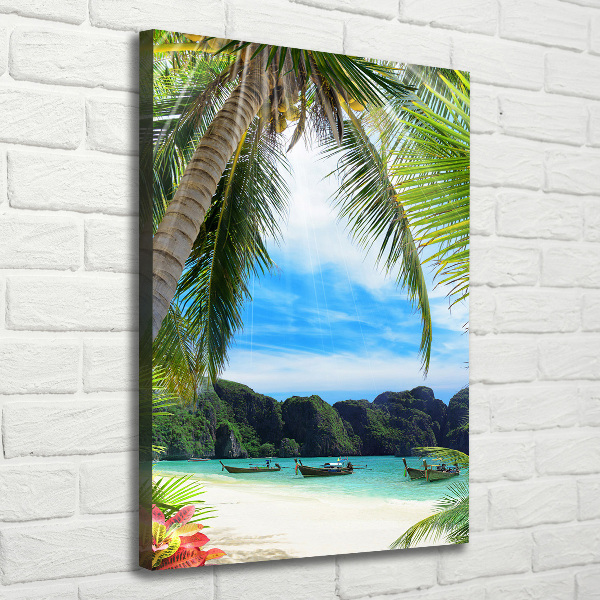 Verticaal schilderij op canvas Tropisch strand