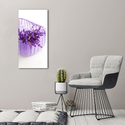 Verticale canvasfoto Lavendel in een mand