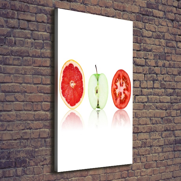 Verticaal schilderij op canvas Fruit en groenten