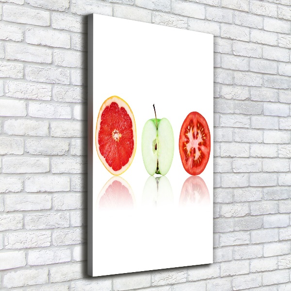 Verticaal schilderij op canvas Fruit en groenten
